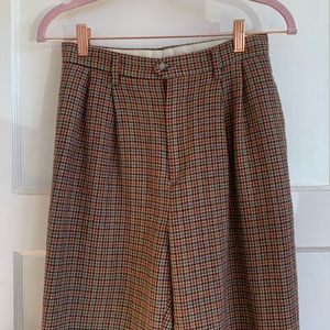 Vintage New Yorker High Waisted Wool Houndstooth Trousers